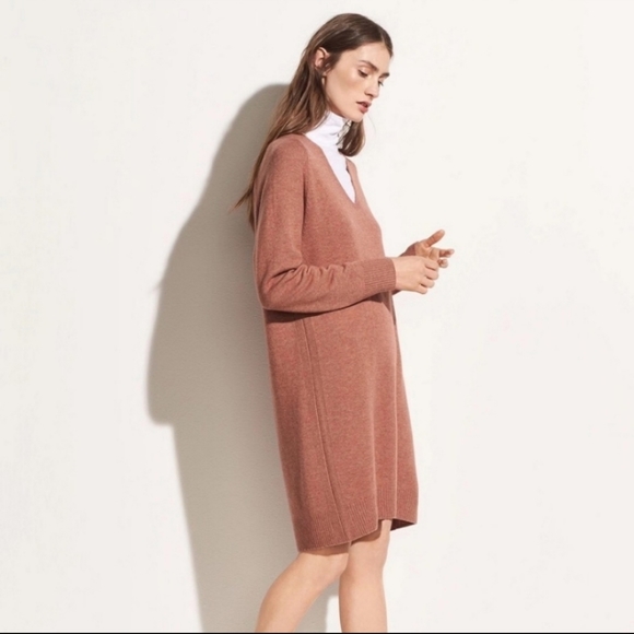 VINCE WOMENS SWEATER/ TUNIC/ DRESS 70% WOOL 30% CASHMERE SIZE SP DARK PINK COLOR - Picture 14 of 14